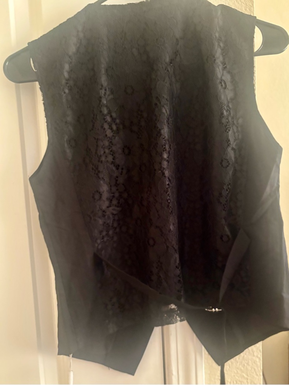 Black Lace-Back Women's Dressy Vest